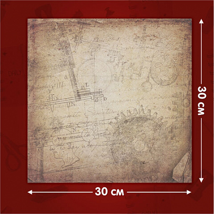 Бумага для скрапбукинга 30х30 см "Стимпанк", двусторонняя, 12 листов, 12 дизайнов, 180 г/м2, ОСТРОВ СОКРОВИЩ, 662769