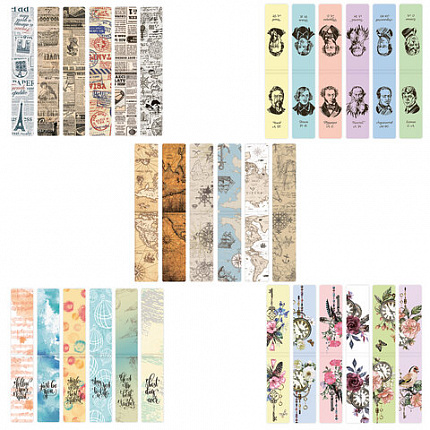 Закладки для книг МАГНИТНЫЕ, "MIX 2", набор 30 шт., 60x20 мм, BRAUBERG, 113178