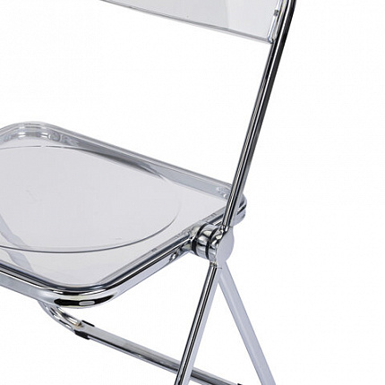 Стул складной прозрачный BRABIX "Glam CF-020", хромированный каркас, пластик, 533245