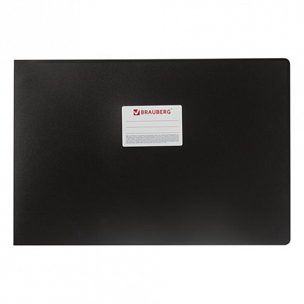 Папка на 4 кольцах БОЛЬШОГО ФОРМАТА А3, ГОРИЗОНТАЛЬНАЯ, 30 мм, черная, 0,8 мм, BRAUBERG "Стандарт", 225768