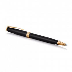 Ручка шариковая PARKER "Sonnet Core Matt Black GT", черный матовый лак, позолота, черная, 1931519