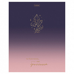 Тетрадь А5 48 л., HATBER, скоба, клетка, матовая ламинация, 3D-фольга, Золотые моменты (микс), 090125, 48Т5лофВ1