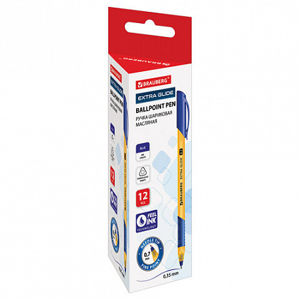 Ручка шариковая масляная BRAUBERG "Extra Glide GT Tone Orange", СИНЯЯ, узел 0,7 мм, линия письма 0,35 мм, 142923