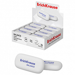 Ластик ERICH KRAUSE "Balance", 50x23x9 мм, белый, овальный, 34638