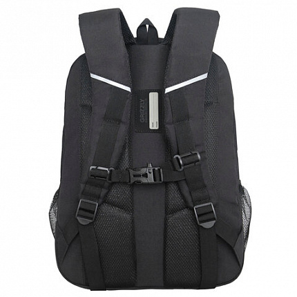 Рюкзак GRIZZLY школьный, анатомическая спинка, 2 отделения, для мальчиков, "BLACK STRIPES", 42х31х22 см, RU-532-1/2