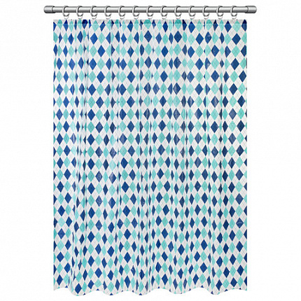 Шторка для ванной PEVA, 180х180 см, кольца в комплекте, дизайн ассорти, УЗОРЫ, WBZ (ВБЗ), 700068