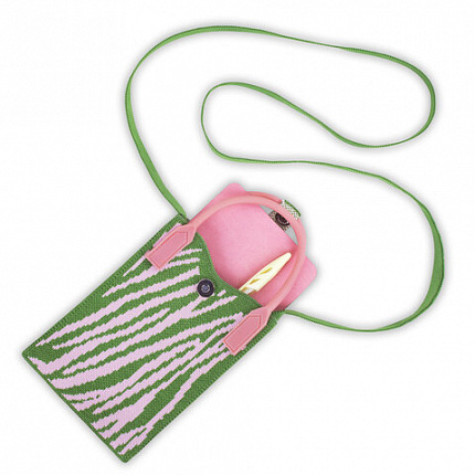 Сумочка-органайзер повседневная HEIKKI KNIT (ХЕЙКИ) кросс боди, вязаная, 17х12х5 см, "Fun zebra", 273792