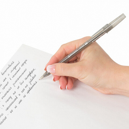 Ручка шариковая BRAUBERG "i-STICK", ЧЕРНАЯ, пишущий узел 0,7 мм, линия письма 0,35 мм, 143443