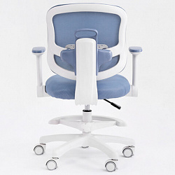 Кресло детское с подставкой для ног BRABIX KIDS "MG-215", сетка/ткань TW, голубое, 533312