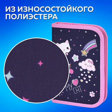 Пенал ПИФАГОР, 1 отделение, полиэстер, 19х13 см, "Вдохновение", 273472