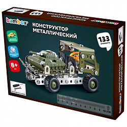 Конструктор металлический "Грузовик с танком", с подвижными деталями, 133 элемента, BAMBOX (БАМБОКС), 666363
