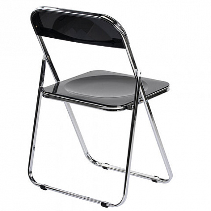 Стул складной глянцевый черный BRABIX "Style CF-015", хромированный каркас, пластик, 533248