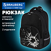 Рюкзак BRAUBERG SOFT, 2 отделения, 3 кармана, "Осколки", СВЕТЯЩИЙСЯ, 40х31х15 см, 274402