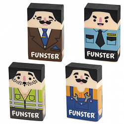 Ластик изменяющийся FUNSTER (ФАНСТЕР) "ЛЫСЫЙ МЭН", 50х30х12 мм, картонный держатель, ассорти, 274022