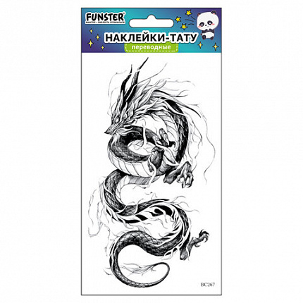 Наклейки-тату переводные "Цветные", 20,5х10 см, ассорти 12 видов, FUNSTER (ФАНСТЕР), 666105