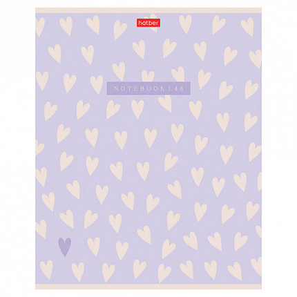 Тетрадь А5 48 л., HATBER, скоба, клетка, обложка картон, тиснение, LOVE IS... (микс в спайке), 093099, 48Т5тВ1