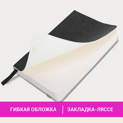 Ежедневник недатированный МАЛЫЙ 100х150 мм А6 BRAUBERG "Metropolis Ultra", под кожу, 160 л., черный, 113300