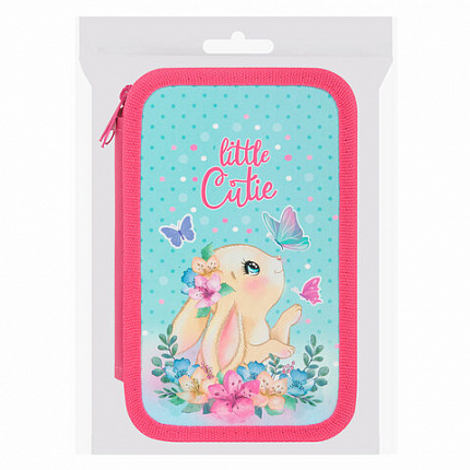 Пенал ПИФАГОР, 3 отделения, ламинированный картон, 19х11 см, "Pretty bunny", 273485