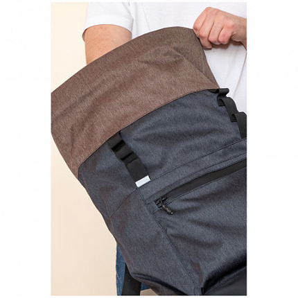 Рюкзак GRIZZLY, карман-антивор, с клапаном, трансформируемый объем, "ROLLTOP", 42х29х11 см, RQL-315-1/2