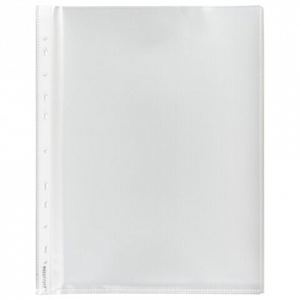 Папки-файлы перфорированные А4+ BRAUBERG, КОМПЛЕКТ 50 шт., матовые, СВЕРХПРОЧНЫЕ, 100 мкм, 225219