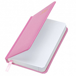 Ежедневник датированный 2026, МАЛЫЙ ФОРМАТ 100х150 мм, А6, BRAUBERG "Select", балакрон, розовый, 117262