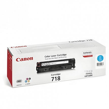 Картридж лазерный CANON (718C), LBP7200Cdn / MF8330Cdn / MF8350Cdn, голубой, ресурс 2900 страниц, оригинальный, 2661B002