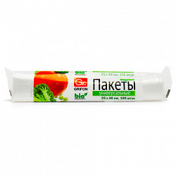 Пакеты фасовочные универсальные в рулоне, ПНД, 25 х 40 см, 5 л, 100 шт, GRIFON, ШК0408, 101-040