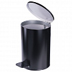 Ведро мусорное с педалью 10 литров, УСИЛЕННОЕ, черное, оцинкованная сталь, ТИТАН