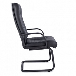 Кресло для приемных и переговорных "Атлант", кожа, черное