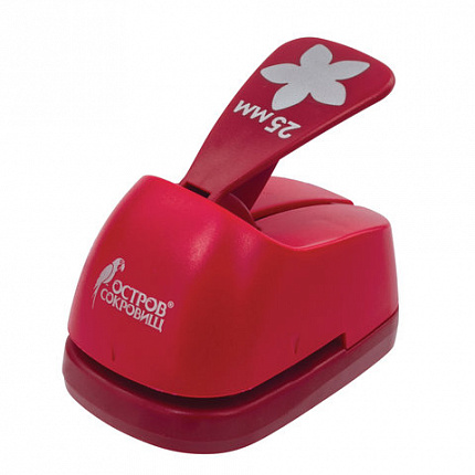 Дырокол фигурный "Цветок", диаметр вырезной фигуры 25 мм, ОСТРОВ СОКРОВИЩ, 227161