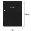 Тетрадь на кольцах БОЛЬШАЯ А4, 240х310 мм, 120 л., под кожу, BRAUBERG VISTA, "Minimal", черный, 405203