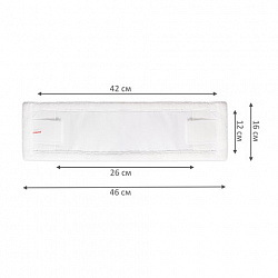 Насадка МОП плоская для швабр/держателей 38-42 см, уши/карманы (ТИП У/К), микрофибра, LAIMA, 603122