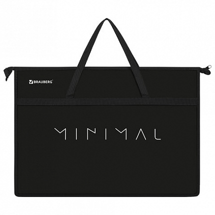 Папка для рисунков и чертежей с ручками BRAUBERG А3, пластик, молния сверху, "Minimal", 274542