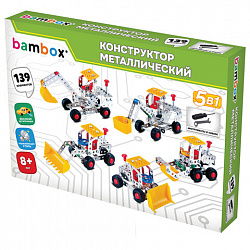 Конструктор металлический "Строительная техника 5 в 1", подвижные детали, 139 элементов, BAMBOX (БАМБОКС), 666370