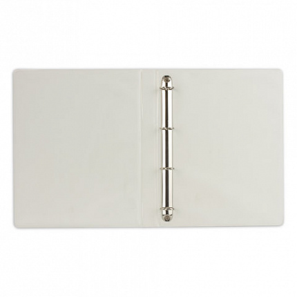 Папка на 4 кольцах с передним прозрачным карманом BRAUBERG, 35 мм, картон/ПВХ, белая, до 180 листов, 221486