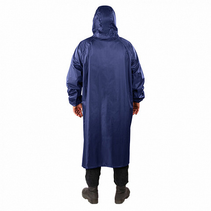 Дождевик-плащ синий на молнии многоразовый с ПВХ-покрытием, размер 56-58 (XXL), рост 170-176, ГРАНДМАСТЕР, 610867