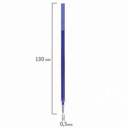 Стержень стираемый гелевый STAFF "College GP-109R" 130 мм, СИНИЙ, узел 0,5 мм, линия письма 0,35 мм, 170357