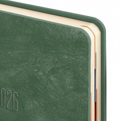 Ежедневник датированный 2026 B6 125х173 мм, GALANT "Vivid", под кожу, зеленый, 117409