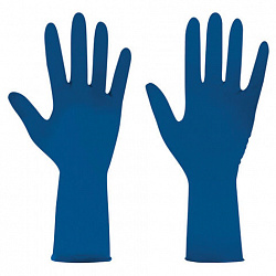 Перчатки латексные смотровые 25 пар (50 штук), размер 7-8, M (средний), синие, SAFE&CARE High Risk DL/TL210