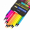 Карандаши цветные BRAUBERG NEON, 12 неоновых цветов, трехгранные, грифель 3 мм, черное дерево, 181852