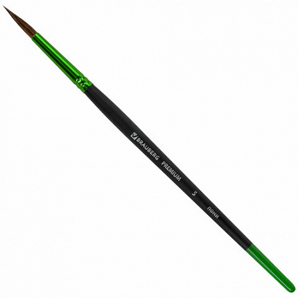 Кисть из ворса пони № 5, BRAUBERG PREMIUM, 200984