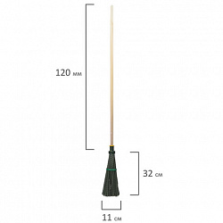 Метла синтетическая круглая 32х11 см, с черенком 120 см, еврорезьба, № 6, LAIMA EXPERT, 600386