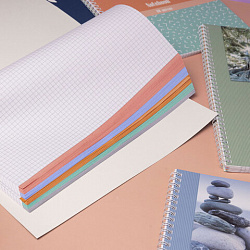 Тетрадь А4 80 л,. HATBER, гребень, клетка, матовая ламинация, цветной срез, "Прикосновение к природе" (микс), 086364, 80Т4лВ1гр