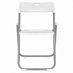 Стул складной BRABIX "Golf Lite CF-017", серебристый каркас, пластик белый, 532896