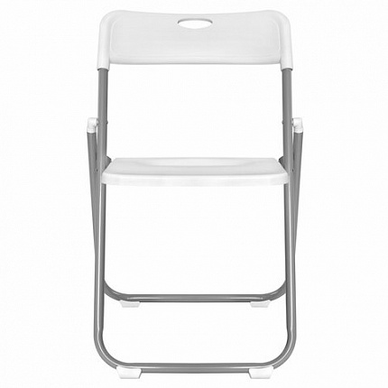 Стул складной BRABIX "Golf Lite CF-017", серебристый каркас, пластик белый, 532896
