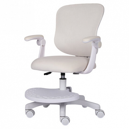 Кресло детское с подставкой для ног BRABIX "Sky MG-206", велюр, бежевое, 533156