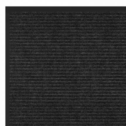 Коврик придверный 50х80 см, ЧЕРНЫЙ, влаго-грязезащитный, 450 г/м2, ребристый, PRIMILA (ПРИМИЛА) EXTRA, 701028