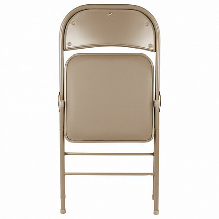 Стул складной BRABIX "Golf Plus CF-003 КОМФОРТ", бежевый каркас, кожзам бежевый, В КОРОБЕ, 533027