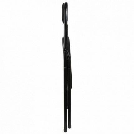Стул складной BRABIX "Golf CF-007", чёрный каркас, чёрная ткань, гофрокороб, 533025