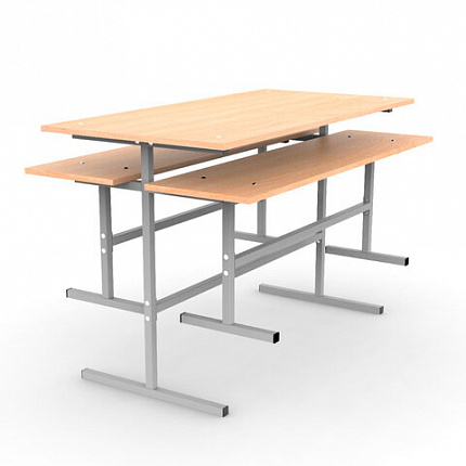 Скамья на 2 места "ССТ 1200", 1200х300х420 мм, каркас металл, сиденье ЛДСП бук